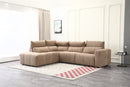 SOFA SECCIONAL RECLBINABLE ELECTRICO EN TELA MARRON KAKI