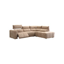 SOFA SECCIONAL RECLBINABLE ELECTRICO EN TELA MARRON KAKI