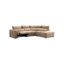 SOFA SECCIONAL RECLBINABLE ELECTRICO EN TELA MARRON KAKI