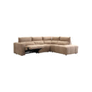 SOFA SECCIONAL RECLBINABLE ELECTRICO EN TELA MARRON KAKI