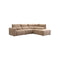 SOFA SECCIONAL RECLBINABLE ELECTRICO EN TELA MARRON KAKI