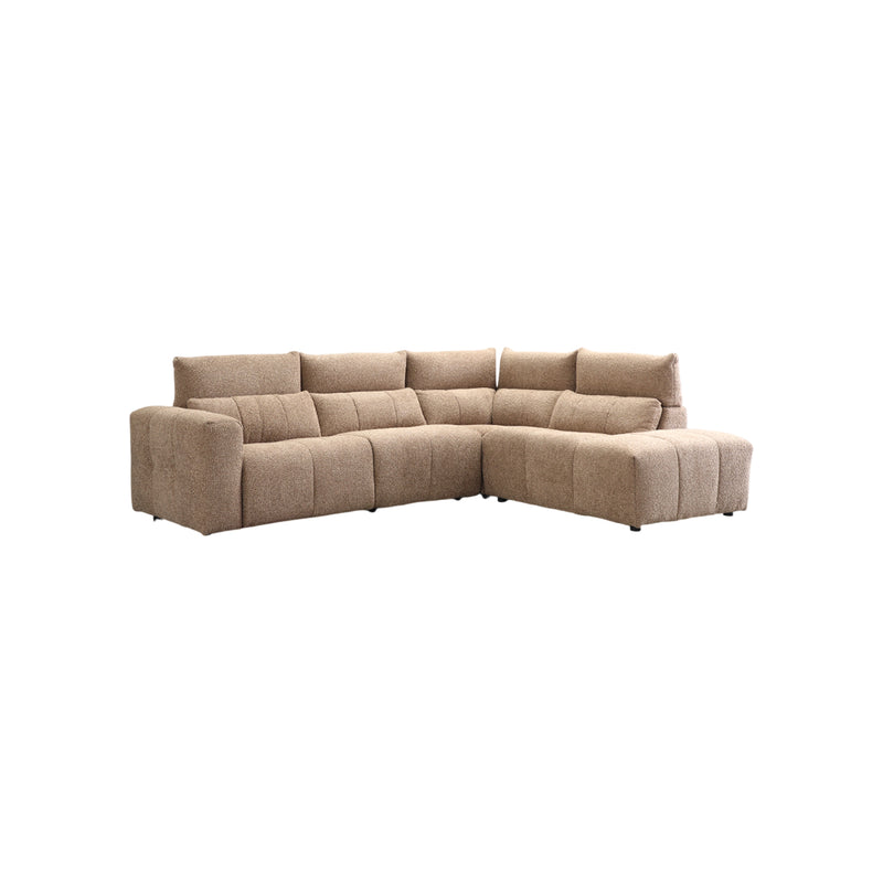 SOFA SECCIONAL RECLBINABLE ELECTRICO EN TELA MARRON KAKI