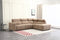 SOFA SECCIONAL RECLBINABLE ELECTRICO EN TELA MARRON KAKI
