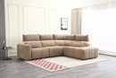 SOFA SECCIONAL RECLBINABLE ELECTRICO EN TELA MARRON KAKI