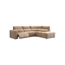 SOFA SECCIONAL RECLBINABLE ELECTRICO EN TELA MARRON KAKI