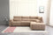 SOFA SECCIONAL RECLBINABLE ELECTRICO EN TELA MARRON KAKI