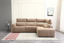 SOFA SECCIONAL RECLBINABLE ELECTRICO EN TELA MARRON KAKI