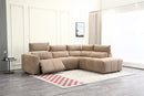SOFA SECCIONAL RECLBINABLE ELECTRICO EN TELA MARRON KAKI