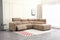 SOFA SECCIONAL RECLBINABLE ELECTRICO EN TELA MARRON KAKI