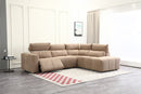 SOFA SECCIONAL RECLBINABLE ELECTRICO EN TELA MARRON KAKI