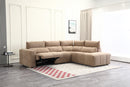 SOFA SECCIONAL RECLBINABLE ELECTRICO EN TELA MARRON KAKI