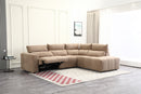 SOFA SECCIONAL RECLBINABLE ELECTRICO EN TELA MARRON KAKI