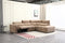 SOFA SECCIONAL RECLBINABLE ELECTRICO EN TELA MARRON KAKI
