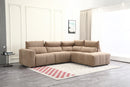 SOFA SECCIONAL RECLBINABLE ELECTRICO EN TELA MARRON KAKI