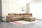 SOFA SECCIONAL RECLBINABLE ELECTRICO EN TELA MARRON KAKI