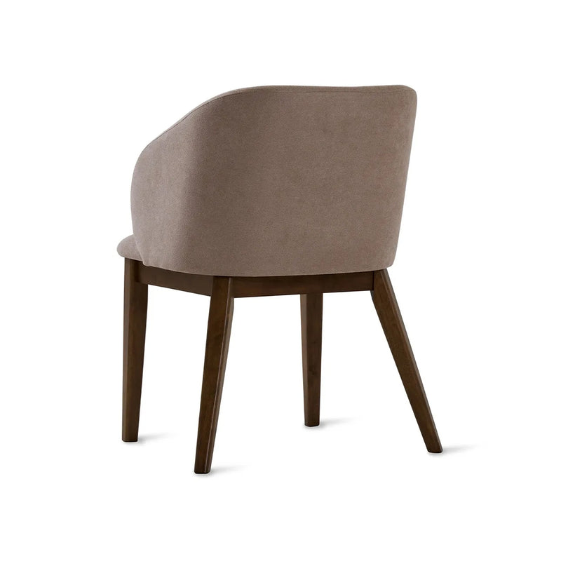 SILLA DE COMEDOR ROWEN EN TELA TAUPE Y PATAS ACABADO DE MADERA
