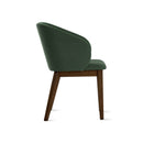 SILLA DE COMEDOR ROWEN EN TEL VERDE Y PATAS ACABADO DE MADERA