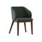 SILLA DE COMEDOR ROWEN EN TEL VERDE Y PATAS ACABADO DE MADERA