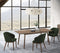 SILLA DE COMEDOR ROWEN EN TEL VERDE Y PATAS ACABADO DE MADERA