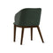 SILLA DE COMEDOR ROWEN EN TEL VERDE Y PATAS ACABADO DE MADERA