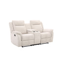 SOFA RECLINABLE DE DOS ASIENTOS MANUAL EN TELA BEIGE