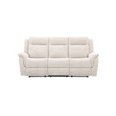 SOFA RECLINABLE DE TRES ASIENTOS MANUAL EN TELA BEIGE