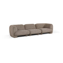 SOFA SECCIONAL ESTACIONARIO EN TELA MARRON