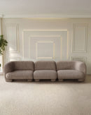 SOFA SECCIONAL ESTACIONARIO EN TELA MARRON