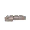 SOFA SECCIONAL ESTACIONARIO TELA MARRON
