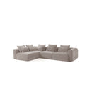 SOFA SECCIONAL ESTACIONARIO TELA MARRON