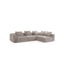 SOFA SECCIONAL ESTACIONARIO TELA MARRON