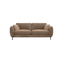 SOFA ESTACIONARIO DE TRES ASIENTOS EN TELA MARRON