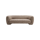 SOFA ESTACIONARIO DE TRES ASIENTOS EN TELA MARRON