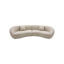 SOFA SECCIONAL ESTACIONARIO EN TELA TEXTURIZADA BEIGE