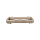 SOFA SECCIONAL ESTACIONARIO EN TELA TEXTURIZADA MARRON