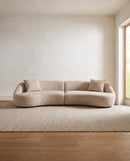 SOFA SECCIONAL ESTACIONARIO EN TELA TEXTURIZADA MARRON