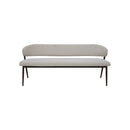 BANCO EN TELA BEIGE Y PATAS EN METAL ESTILO MADERA
