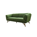 SOFA ESTACIONARIO DE DOS ASIENTOS EN TELA VERDE