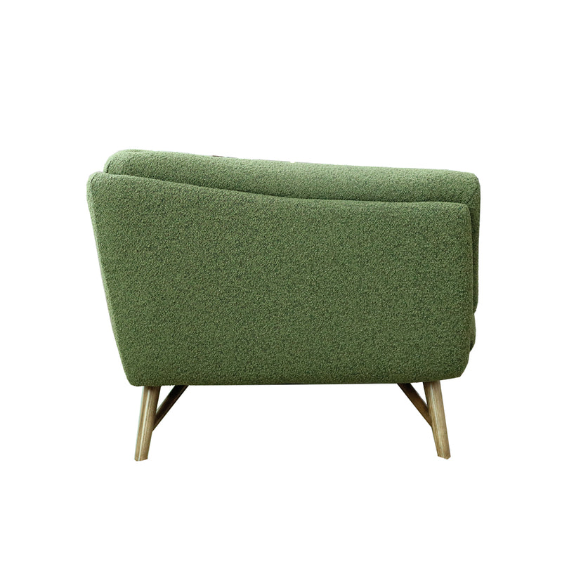 SOFA ESTACIONARIO DE TRES ASIENTOS EN TELA VERDE