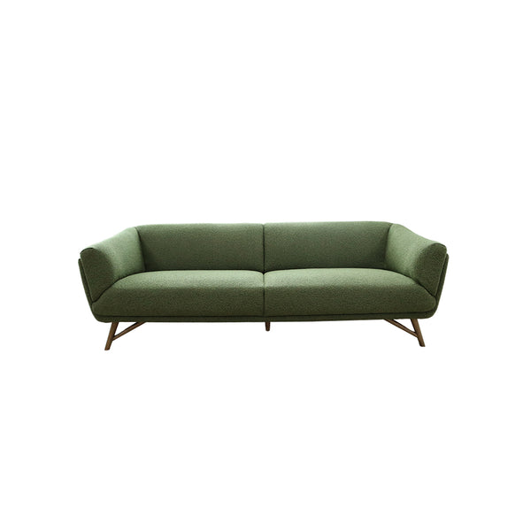 SOFA ESTACIONARIO DE TRES ASIENTOS EN TELA VERDE