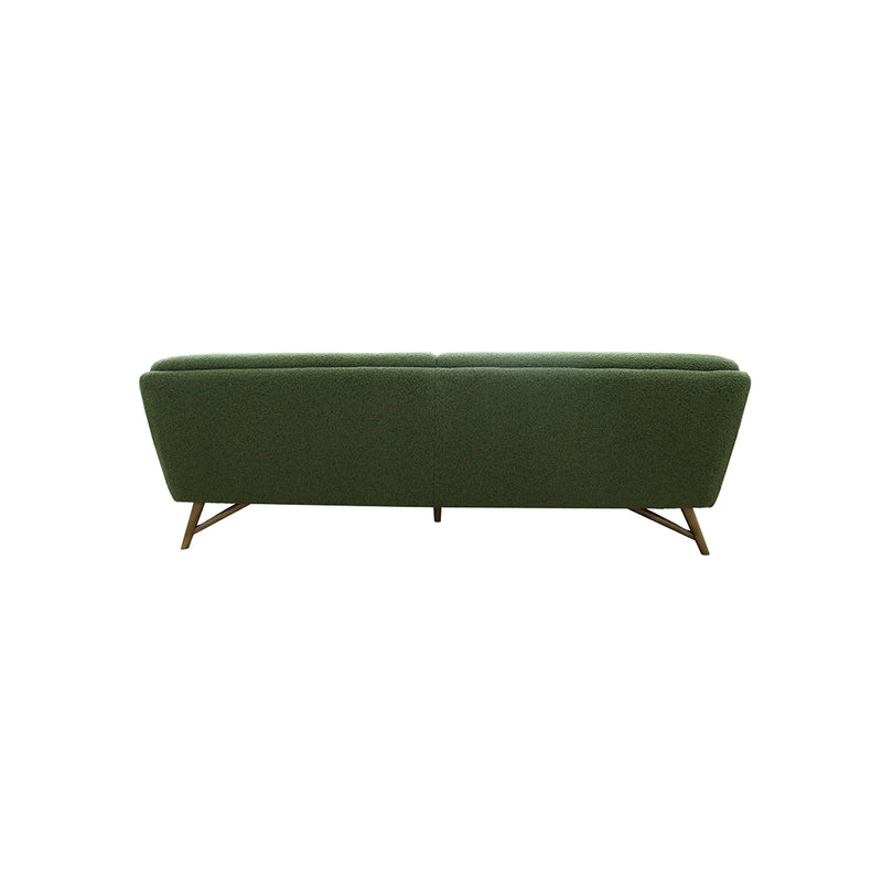 SOFA ESTACIONARIO DE TRES ASIENTOS EN TELA VERDE