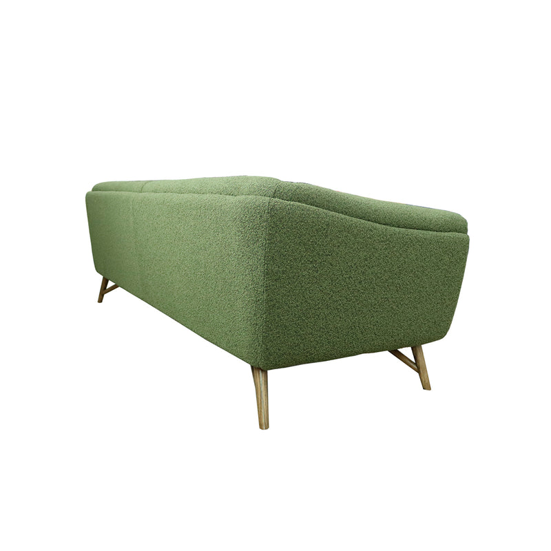 SOFA ESTACIONARIO DE TRES ASIENTOS EN TELA VERDE