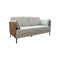 SOFA ESTACIONARIO DE DOS ASIENTOS EN TELA BEIGE Y PU CAMEL