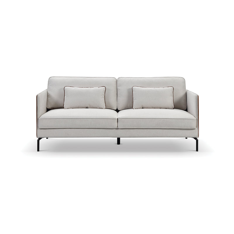 SOFA ESTACIONARIO DE TRES ASIENTOS EN TELA OFF WHITE