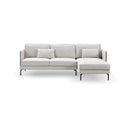 SOFA SECCIONAL ESTACIONARIO DERECHO EN TELA BEIGE Y PU CAMEL