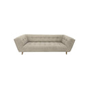 SOFA ESTACIONARIO DE TRES ASIENTOS EN TELA GRIS