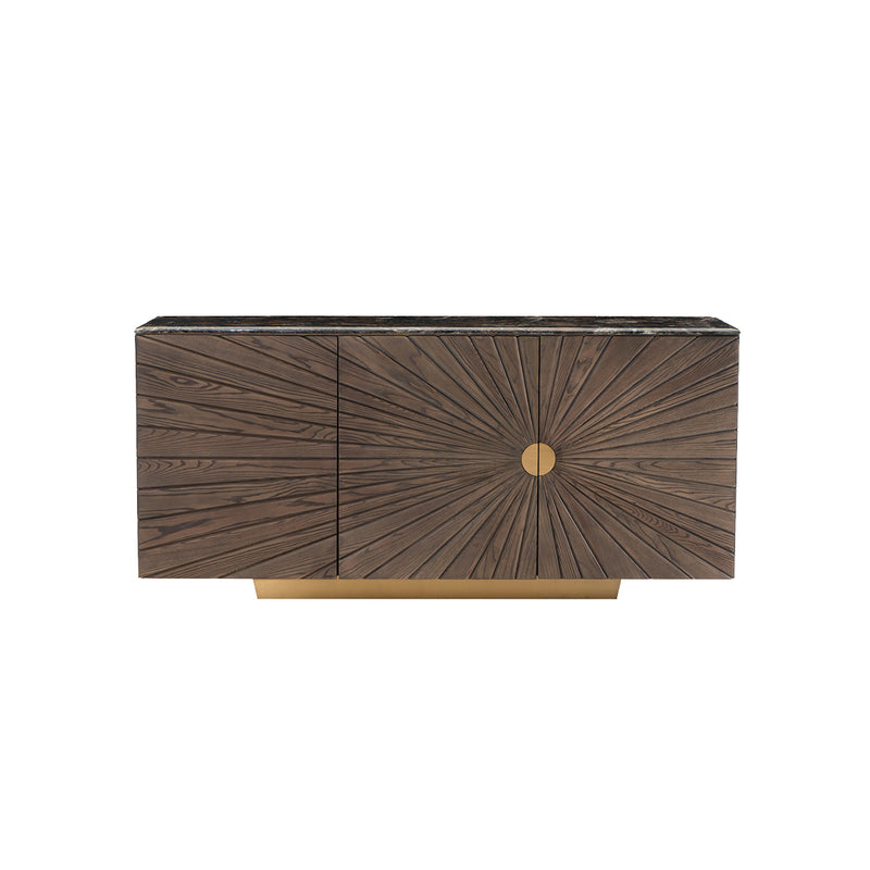 CREDENZA ACABADO DE MADERA Y TOPE ESTILO MARMOL