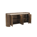CREDENZA TOPE ESTILO MARMOL Y BASE ACABADO DE MADERA