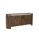 CREDENZA TOPE ESTILO MARMOL Y BASE ACABADO DE MADERA