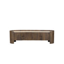 MESA DE TV TOPE ESTILO MARMOL Y BASE ACABADO DE MADERA